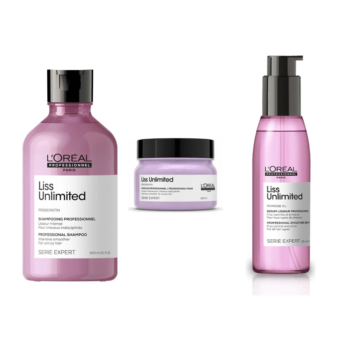 L'Oréal Professionnel Liss Unlimited Shampoo + Mask + Serum Combo