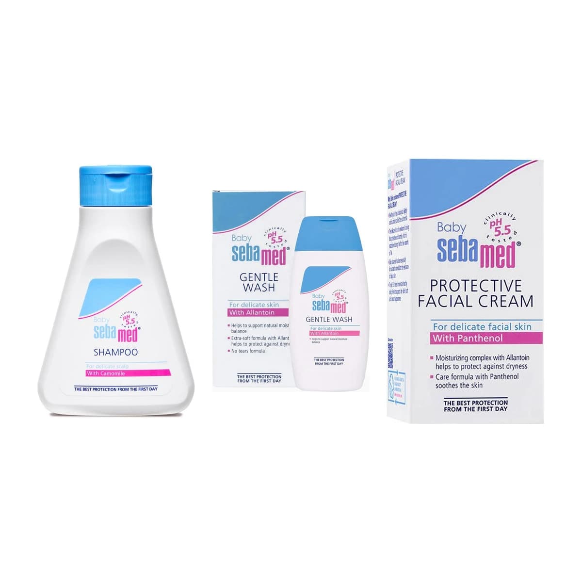 Sebamed Baby Shampoo + Gentle Wash + Face Cream Combo